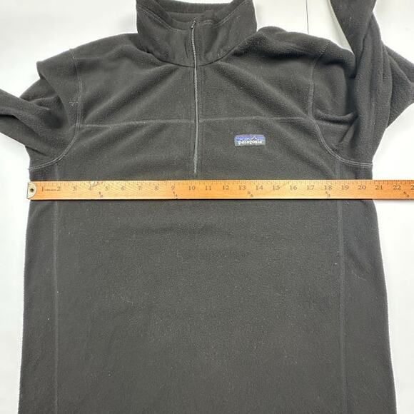 Patagonia Sweater Mens Medium Black Micro D 1/4 Zip Fleece Pullover Outdoor Hike - Picture 8 of 11